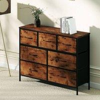 Levede 7 Drawers Fabric Chest of Drawer Storage Organizer in Brown