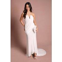 Coast Women's Structured Bodice Drape Detail Bandeau Wedding Dress in Ivory | Size: 16