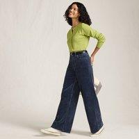 Lands' End Women's Wide Leg Cord Jeans, High Waisted in Indigo | Size: 16