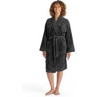 CHRISTY Women's 'Supreme Velour' 100% Sheared Cotton Bath Robe in Dark Grey | Size: Large