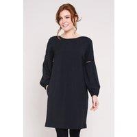 Nomads Clothing Women's Womens Plain Gathered Sleeve Tunic Dress in Dark Grey | Size: 8