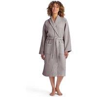 CHRISTY Women's 'Waffle' 100% Turkish Cotton Kimono Style Bathrobe in Grey | Size: Large/XL