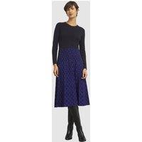 Hobbs London Women's Larna Knitted Geometric Skirt Midi Dress in Black | Size: 18