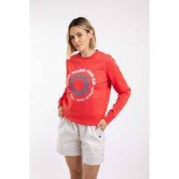 Weird Fish Women's Aurora Graphic Crew Neck Sweatshirt in Coral | Size: 20