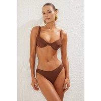 WOVCOR Women's Underwired Balconette Bikini Set in Brown | Size: 14