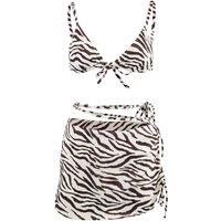 WOVCOR Women's Triangle Bikini Set with Tie Side Skirt Detail | Size: 12
