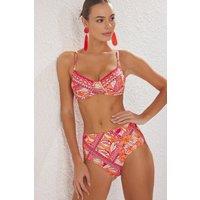 WOVCOR Women's Printed Balconette High Waisted Bikini Set | Size: 10