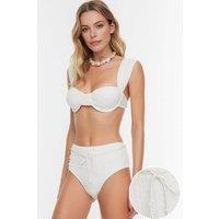 WOVCOR Women's Textured Balconette Bikini Top in Ecru | Size: 10