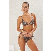 WOVCOR Women's Leopard Print Triangle Bikini Top | Size: 14