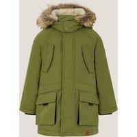 Monsoon Boy's Hooded Parka Coat in Green | Size: 18-24 m