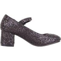 ABSOLUTE FOOTWEAR Girl's Childrens Kids Slip On Heeled Sparkly Glitter Pagent Party Shoes in Black | Size: Infant 11