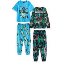 Minecraft Boy's Multi-Pack of 2 Long Leg Pyjama Set | Boys Multicoloured | Size: 7-8 Years