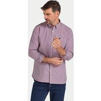 Raging Bull Men's Long Sleeve Graph Check Poplin Cotton Shirt in Red | Size: Small