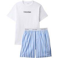 Calvin Klein Men's Ss Poplin Short Set Multi in White | Size: XL