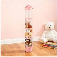 Living and Home Vertical Clear Plastic Toy Storage Tube Organiser with String Light in Pink