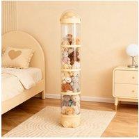 Living and Home Vertical Clear Plastic Toy Storage Tube Organiser with String Light in Yellow