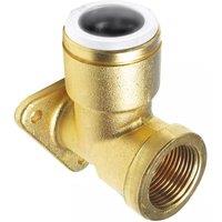 John Guest Brass Back Plate Elbow (Short Neck) 15mm X 1/2 15WB2 in Gold