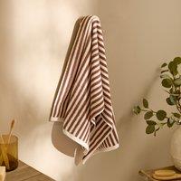 Yard Hebden Striped 100% Cotton Towel in Dark Brown