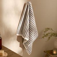 Yard Hebden Striped 100% Cotton Towel in Grey