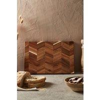 Barbary & Oak BO847022 Chevron Rectangle Chopping Board, Suitable for Food Preparation & Serving, Acacia Wood, Brown