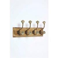 Homescapes Decorative Green Wall Mounted Coat Hook Rack