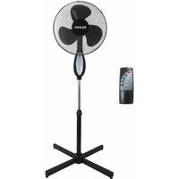 Sohler Black Remote Control Standing Pedestal Stand Fan Adjustable Oscillating Rotating