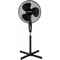 Sohler Black 16" Standing Pedestal Stand Fan Adjustable Oscillating Rotating 3 Speed
