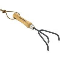 Kent & Stowe Carbon Steel Hand 3-Prong Cultivator in Beige