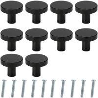 Nordara 10Pcs Solid Door Knobs Cabinet Handles Cupboard Drawer Kitchen DIY in Black