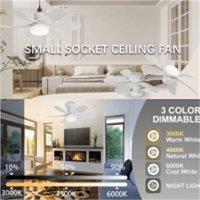 Nordara 40W LED Ceiling Fan Light Dimmable E27 Modern Fan Lamp in White