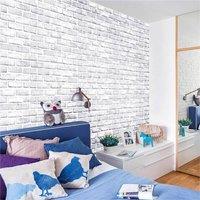 SPETLEK White Brick Peel & Stick Wallpaper 45x1000cm Self Adhesive | Size: 45x1000 cm