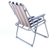 SPETLEK 2X Folding Striped Deck Chair for Garden Patio Picnic Camping in Blue
