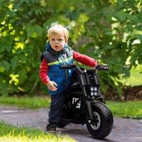 HOMCOM 6V Kids Electric Motorbike with Training Wheels, for 3-5 Years - Black