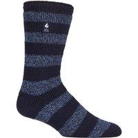 SOCKSHOP Heat Holders Men's 1 Pair 2.3 TOG Patterned & Plain Thermal Socks in Dark Blue | Size: 6-11