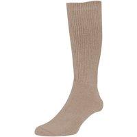 Hj Hall Men's Wool Diabetic Sock 2 Pack in Light Brown | Size: 11-13