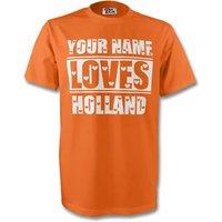 Netherlands Men's Mens Your Name Loves Holland T-Shirt in Orange | Size: Small