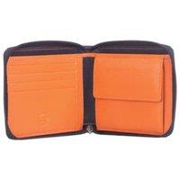 Mala leather Men's Hudson RFID Zip Around Leather Wallet in Orange