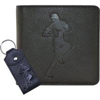 Mala leather Men's Leather Rugby Wallet & Keyring Gift Set in Black