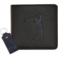 Mala leather Men's Golf Wallet & Keyring Gift Set - Gift-Boxed with Blank Gift Tag in Black