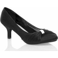 MyShoeStore Women's Women's Bridal Satin Heel Shoes in Black | Size: 5