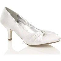 MyShoeStore Women's Women's Bridal Satin Heel Shoes in White | Size: 5