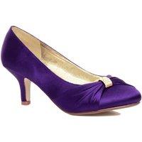 MyShoeStore Women's Women's Bridal Satin Heel Shoes in Purple | Size: 8