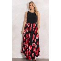 Klass. Women's Floral Print Sleeveless Maxi Dress in Black | Size: 10