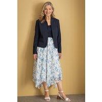 Anna Rose Women's Garden Print Hanky Hem Skirt in Ivory | Size: 20