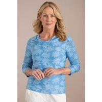 Anna Rose Women's Jacquard Top in Light Blue | Size: XL