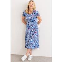 Anna Rose Women's Botanical Print Textured Jersey Dress in Blue | Size: 16