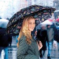 Coopers of Stortford Women's Windproof Folding Umbrella with Vented Canopy & Grip Handle