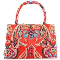 Aftershock London Women's Floral Satin Small Top Handle Bag in Red
