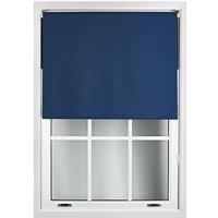 Furnished Navy Blue Blackout Roller Blinds - Trimmable Window Shade for Home & Office | Size: 185 cm width x 165 cm drop