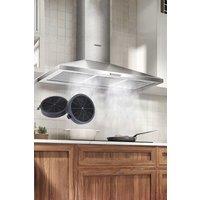 Living and Home 90cm Chimney Cooker Hood Class A++ Extractor with Carbon Filters in Silver